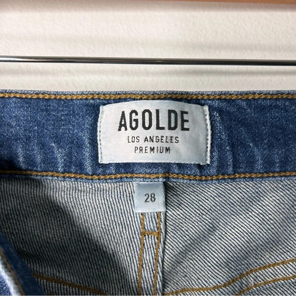 Agolde Nico High Rise Slim Denim Jeans in Fixation Women’s 28 Classic Americana - Picture 7 of 10